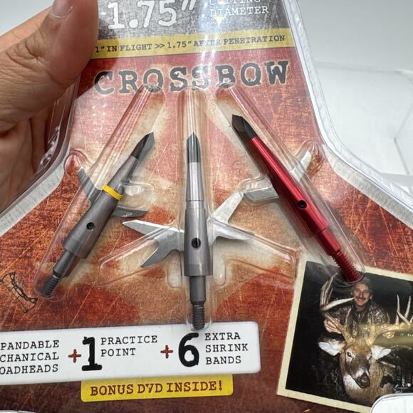 Swhacker CROSSBOW #219 Expandable 2-Blade Mechanical Broadhead 100 Grain 1.75"👇 - Picture 8 of 11